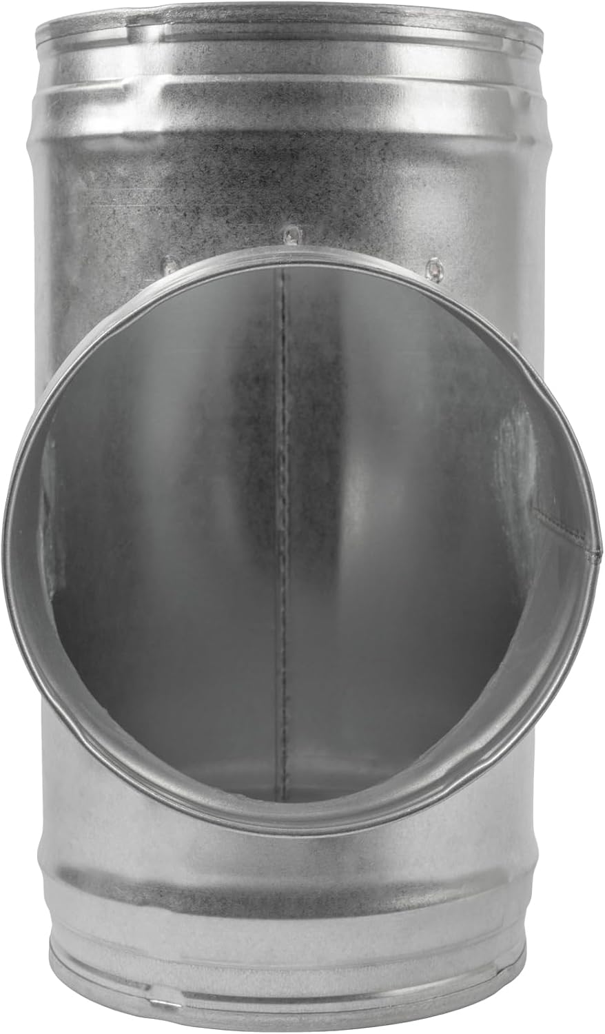 6 Inch to 90° Degree 6'' Inch Duct Connector - Metal Ducting Splitter for Round Ducts - Galvanized Steel 3 Way T-Joint, Adapter Flange - Home, Industrial HVAC Exhaust Ventilation Fitting